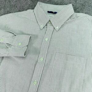 Teddy Stratford Mens Shirt Size 5 XL White Striped Hidden Zipper Zip Button Down